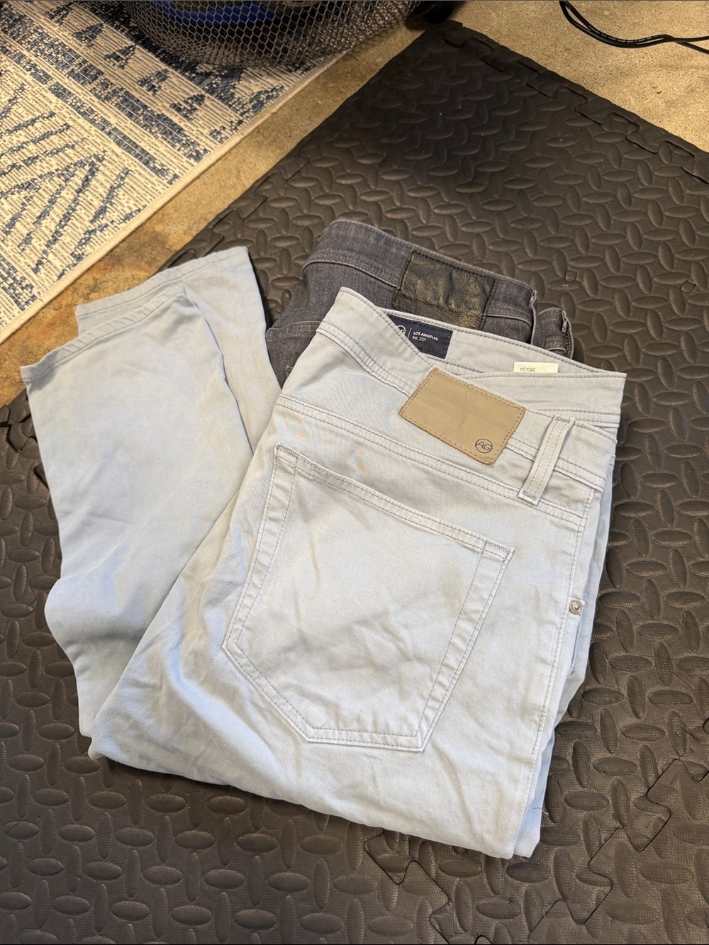 Ag Adriano Goldschmied Blue Slim Jeans- lightweight pants, terrific